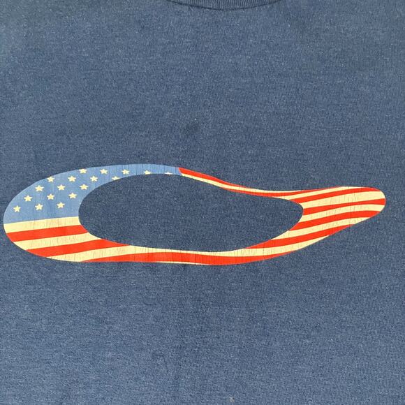 Oakley T-Shirt Men’s Medium Blue USA Flag Logo Graphic Tee - Picture 3 of 12